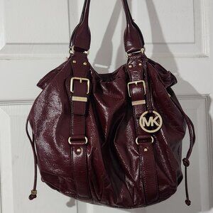 Michael Kors Patent Leather Tote in Wine